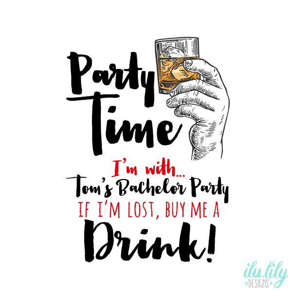 Custom Temporary Tattoo Bachelor Party Favors | Party Time