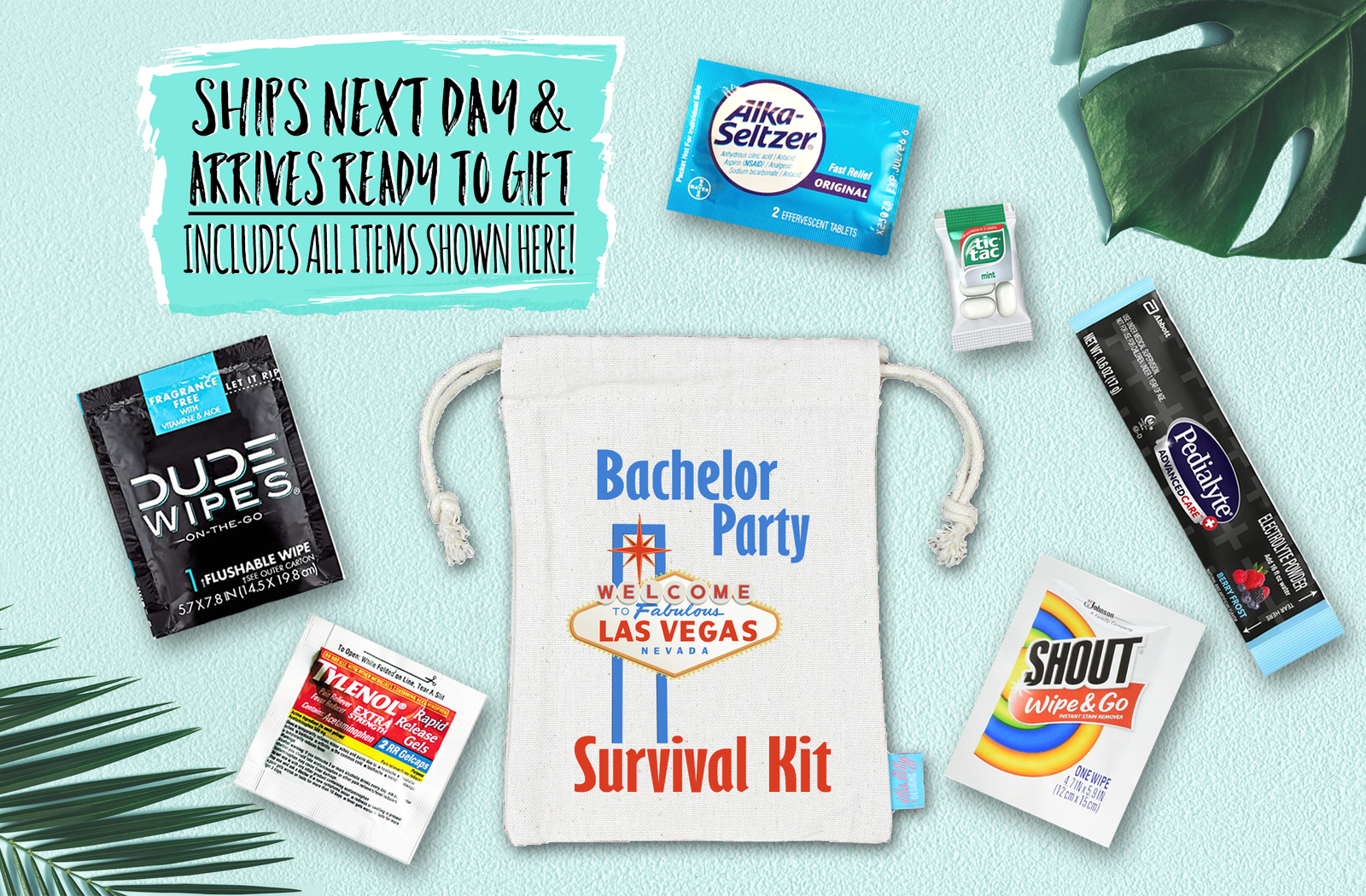 Bachelor Party Hangover Survival Kit with Supplies | Las Vegas Kit