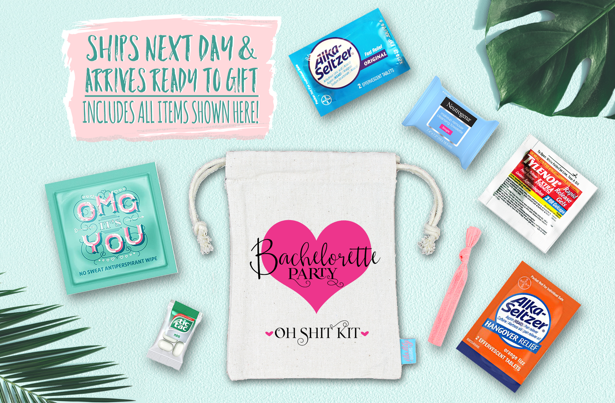 Bachelorette Party Oh Shit Kit with Supplies | Hangover Kit Assembled