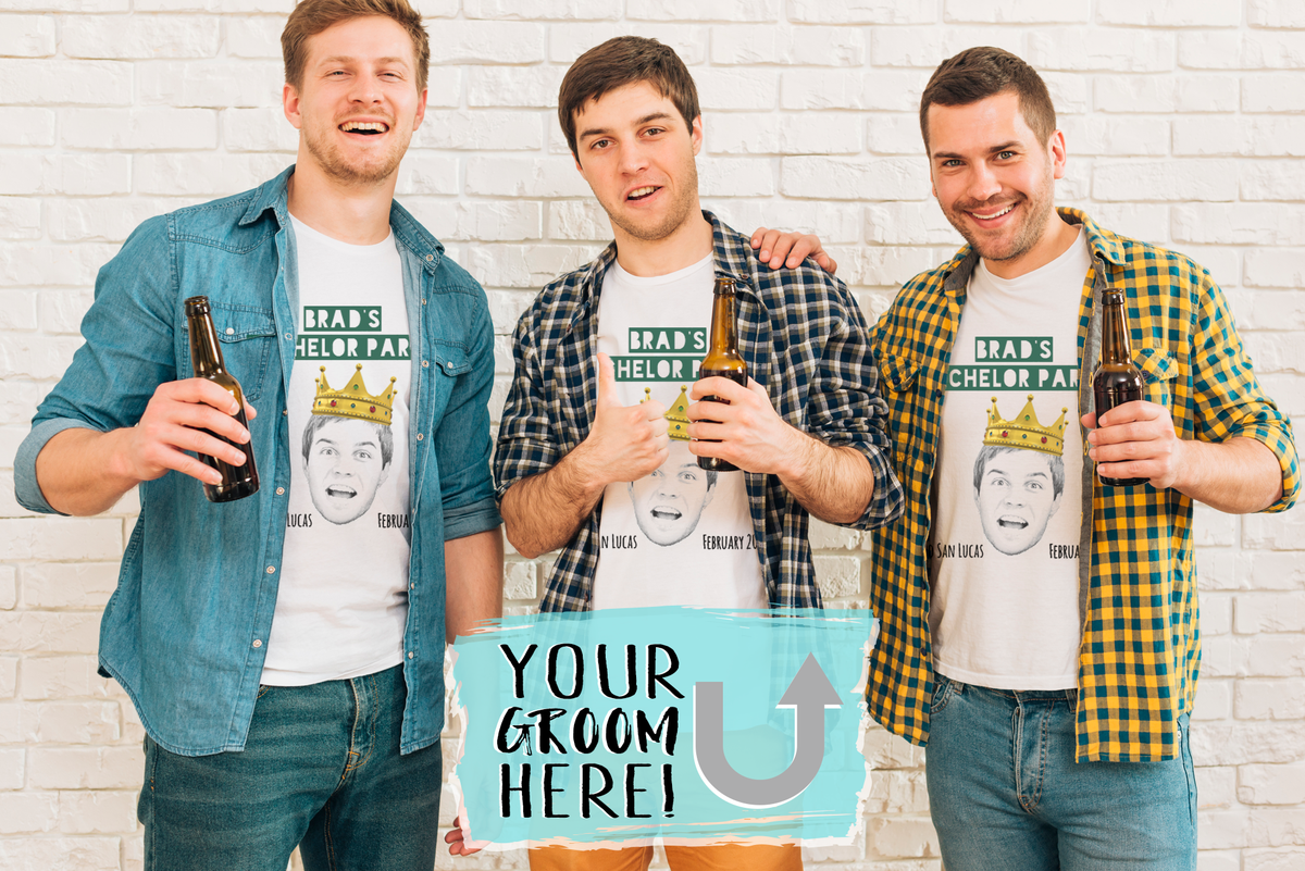 Bachelor Party Caricature Shirt | Custom Photo Bachelor Party T-Shirt