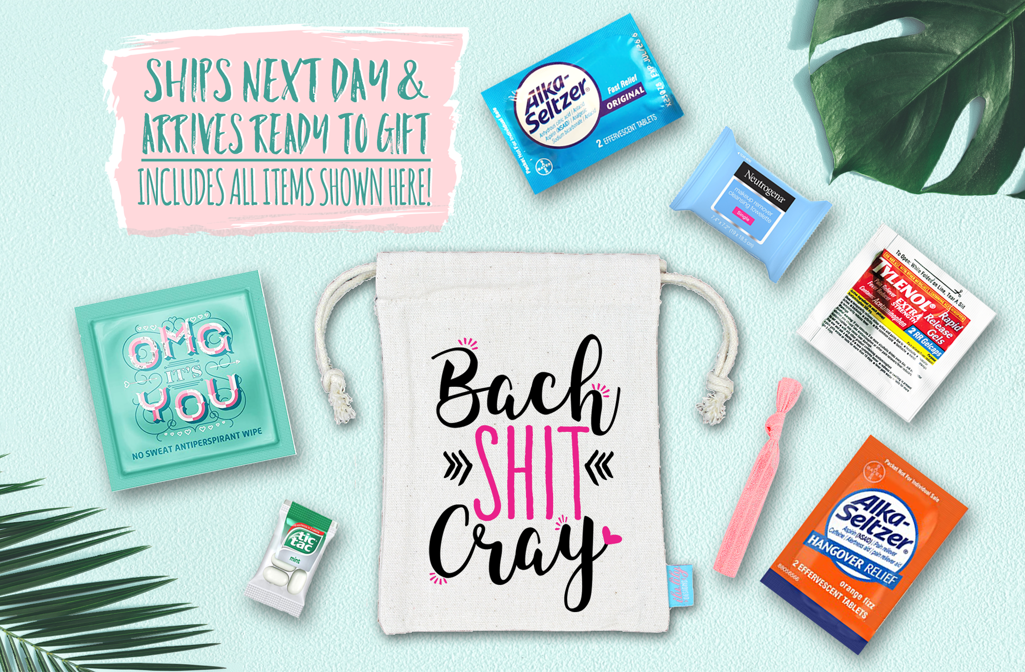 Bachelorette Party Hangover Survival Kit with Supplies |Bach Shit Cray