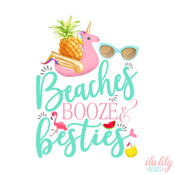 Custom Temporary Tattoo Bachelorette Party Favors | Beaches Booze & Besties