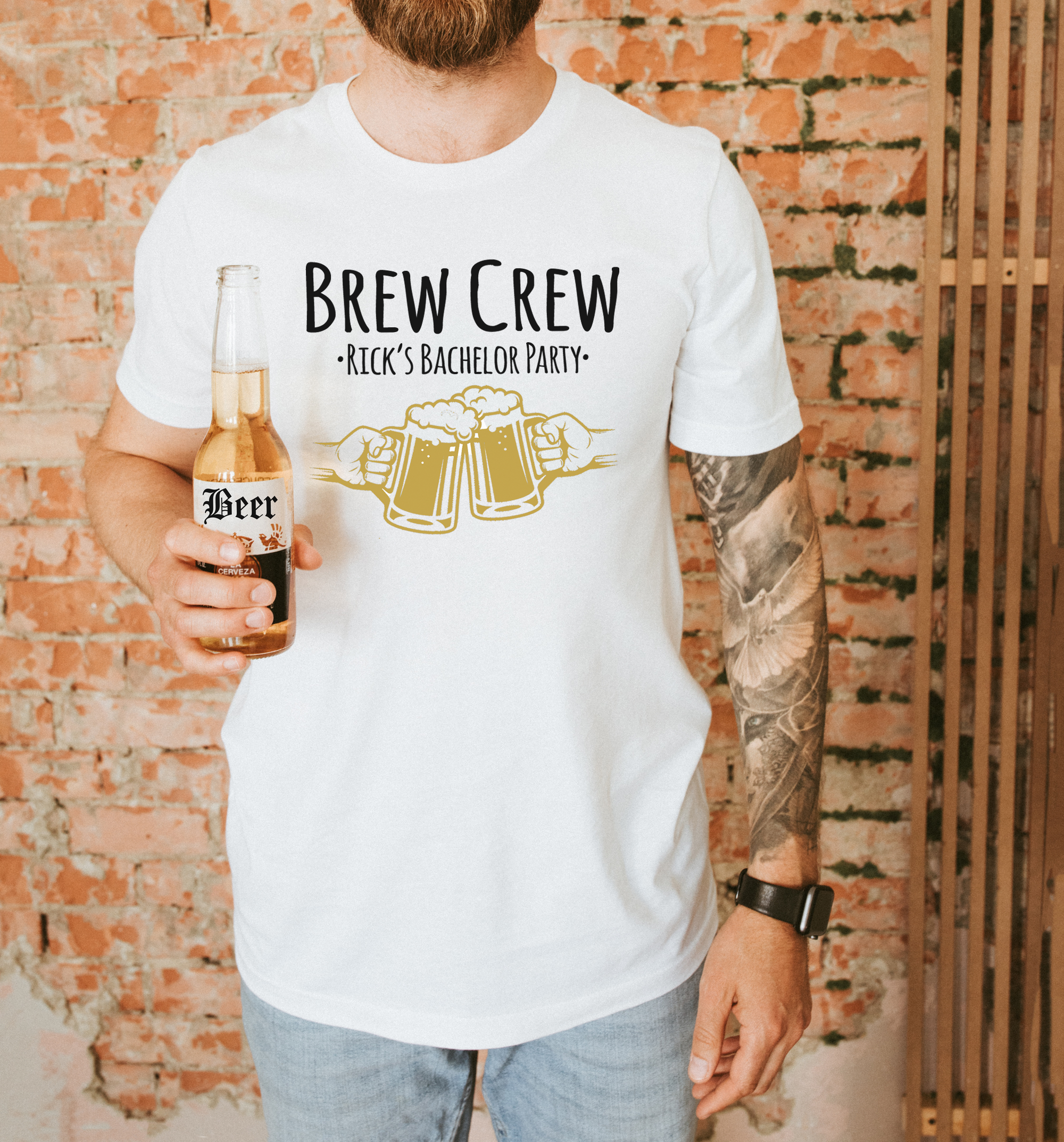 Bachelor Party Shirt Custom Brew Crew Bachelor Party Shirt Funny XX Large White