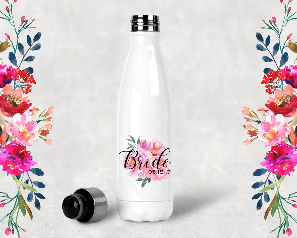 Bridal Party Personalized Water Bottle | Swell Style Water Bottle | Floral Bride