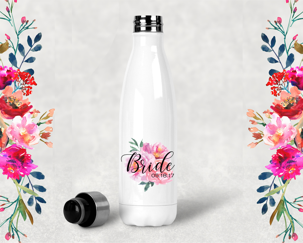 17 oz. Bridesmaid Water Bottle (Hot Pink)