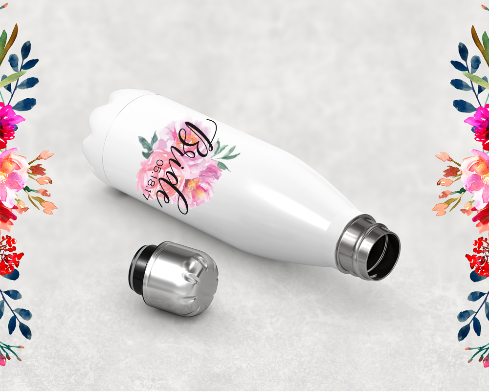 Bridal Party Personalized Water Bottle | Swell Style Water Bottle | Floral Bride