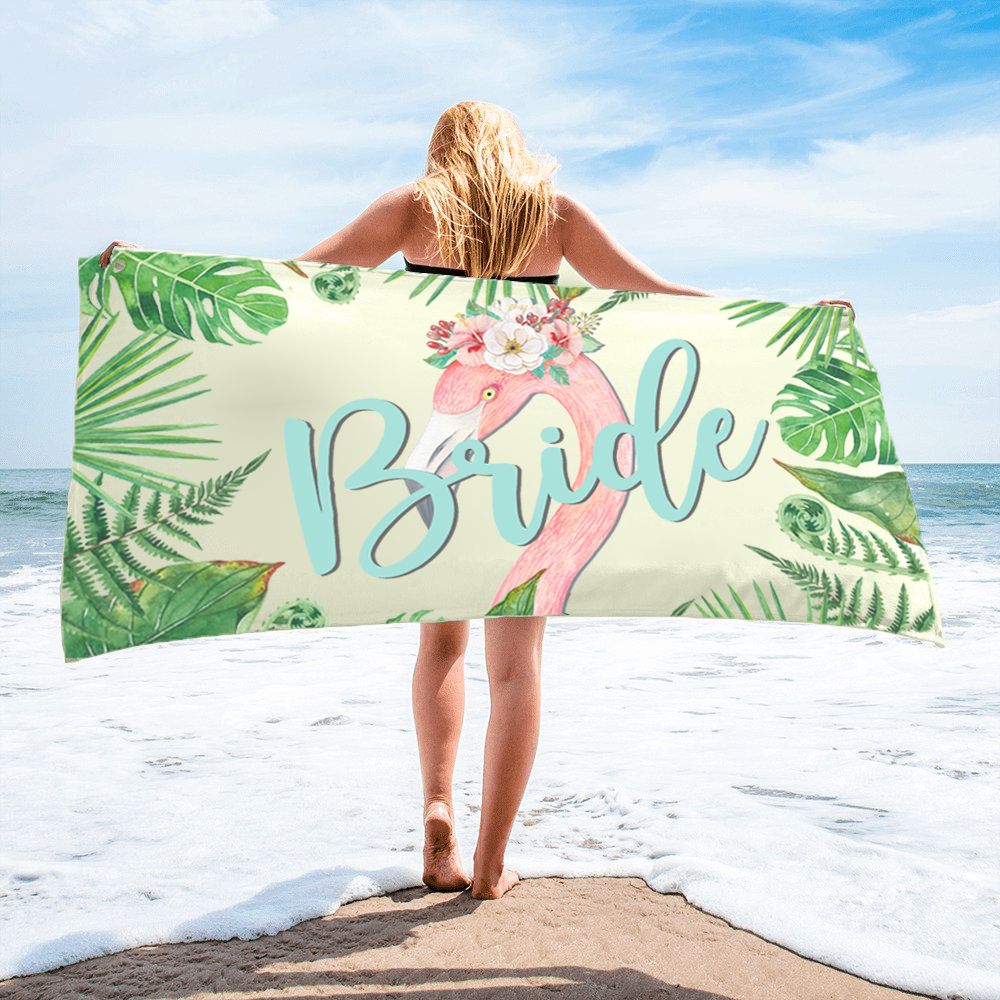 Bride Beach Towel | Flamingo Bachelorette | Flamingo Bride