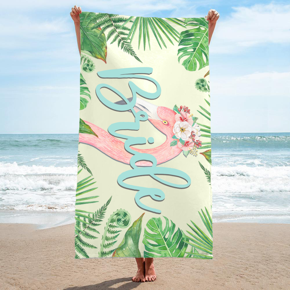 Bride Beach Towel Flamingo Bachelorette Flamingo Bride ilulily designs