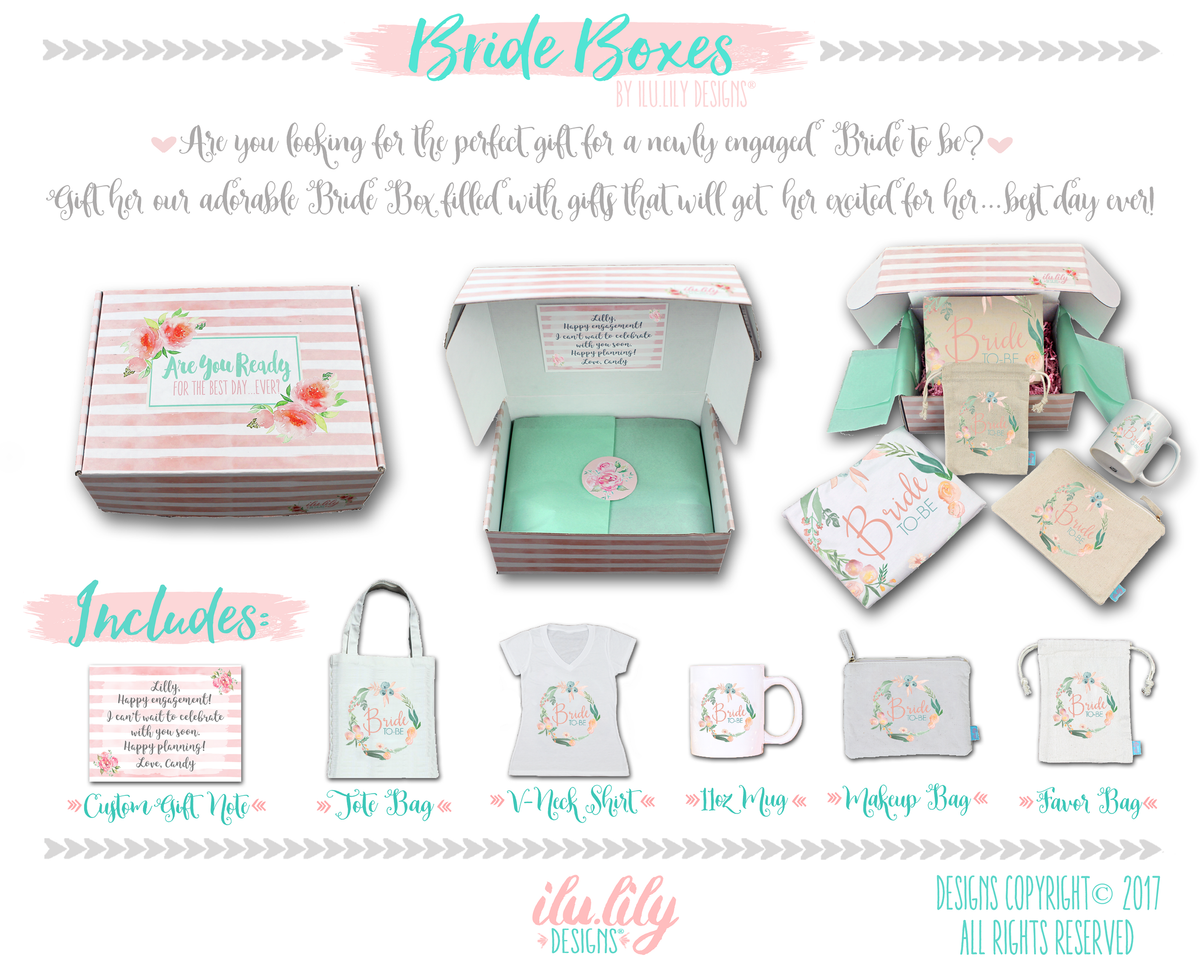 Bride to Be Gift Box | Bride to Be Gift | Floral Wreath