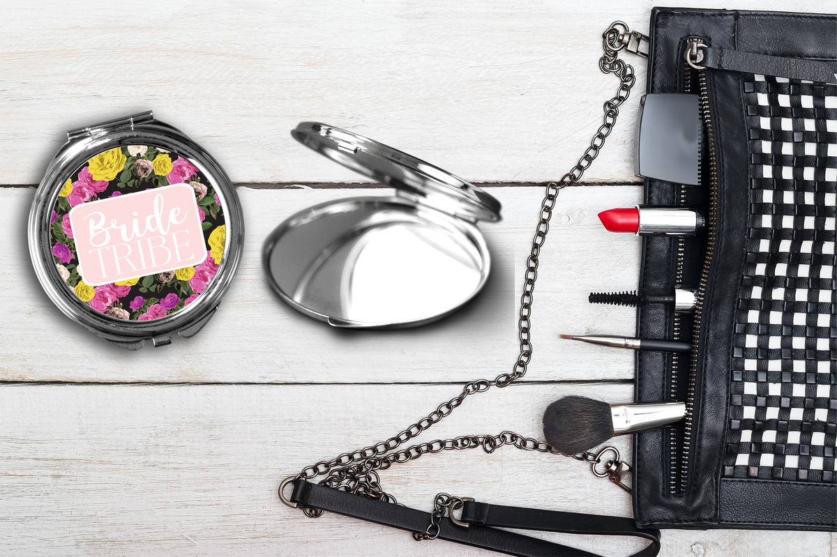 Bridal Party Compact Mirror Favor | Bride Tribe Floral