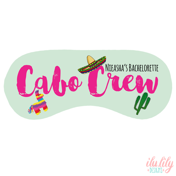 Bachelorette Party Sleep Mask Favors | Personalized Sleep Masks | Cabo Crew