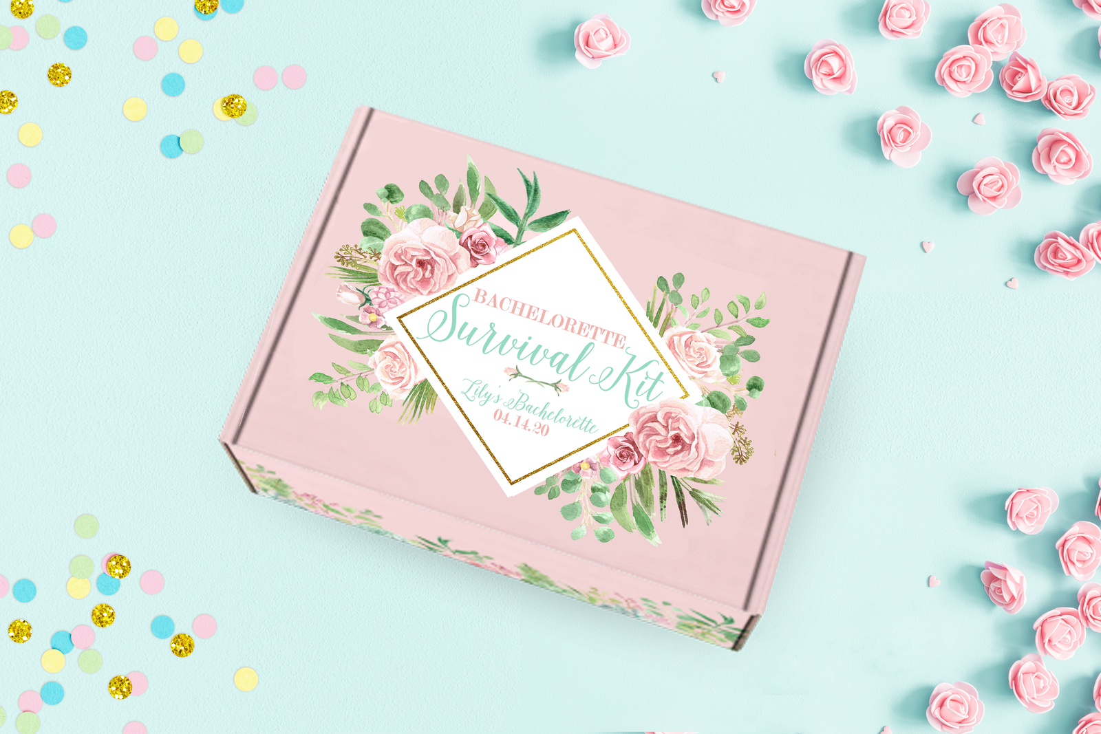 Bachelorette Party Survival Kit | Bachelorette Essentials Gift Box | Floral