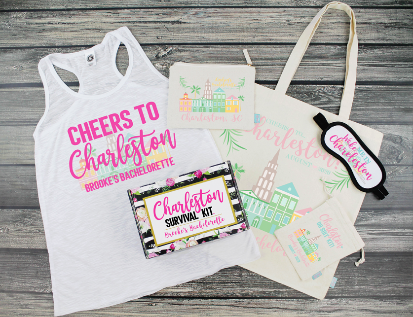Charleston Bachelorette Survival Kit | Charleston South Carolina Bachelorette Essentials Gift Box