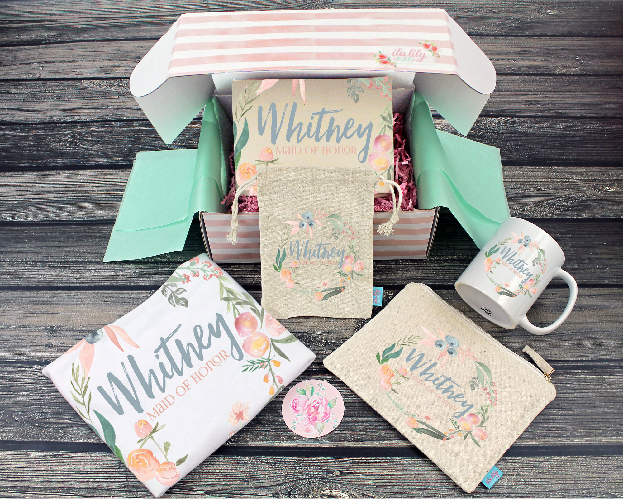 Bridesmaid Proposal Box | Will You Be My Bridesmaid | Funky Floral