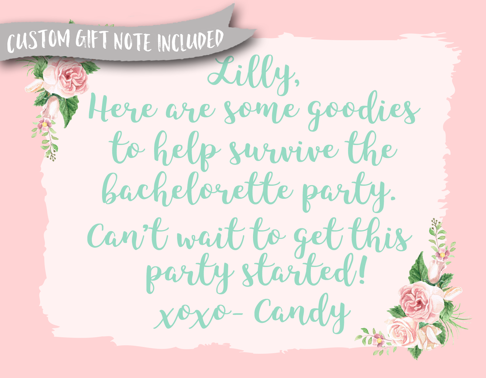 Bachelorette Party Survival Kit | Bachelorette Essentials Gift Box | Floral