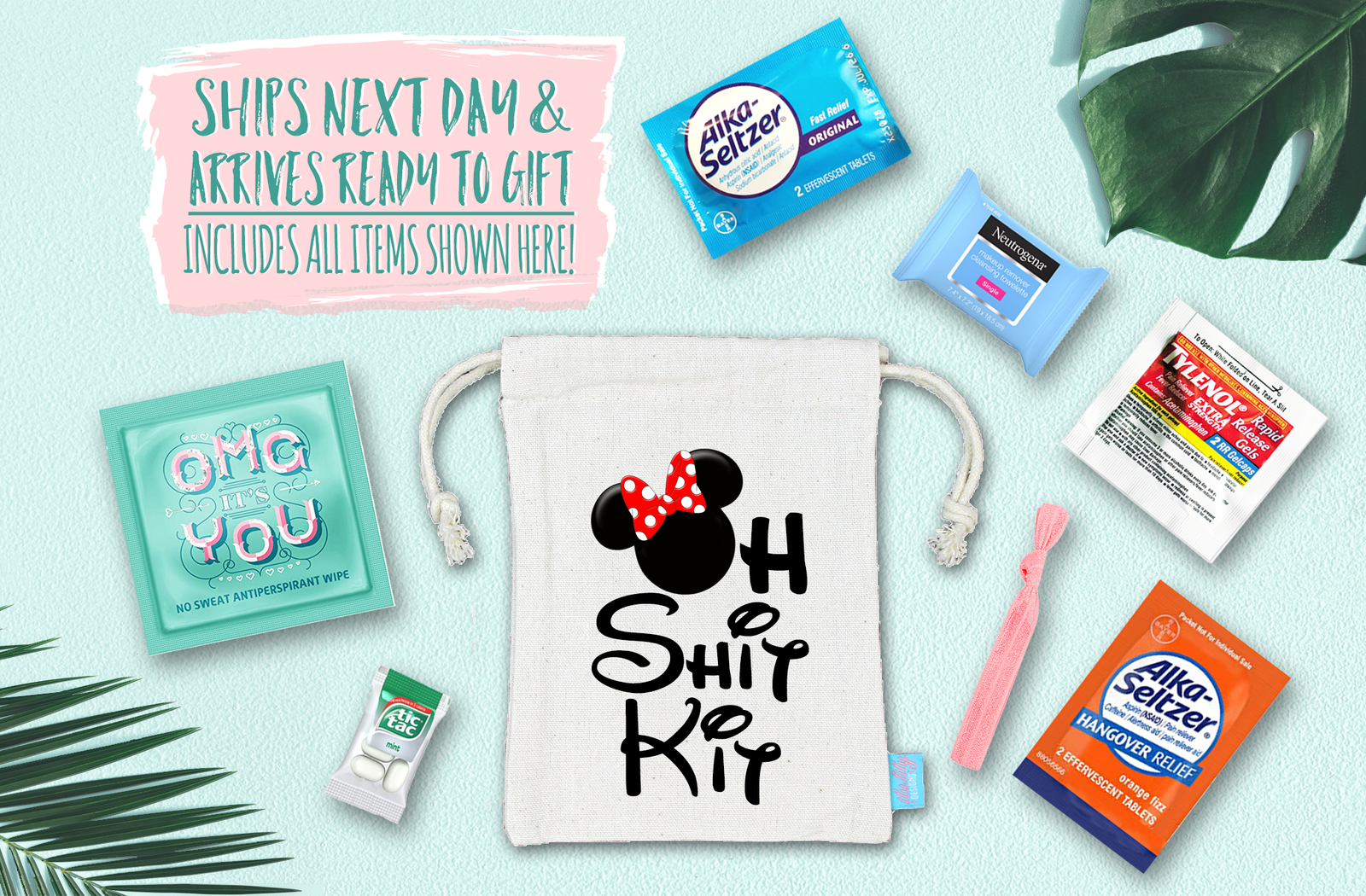 Bachelorette Party Hangover Survival Kit with Supplies |Disney Oh Shit Kit