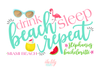 Bachelorette Beach Bag | Bachelorette Party Burlap Jute Tote Bag Favor | Fun Drink Beach Sleep Repeat