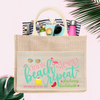 Bachelorette Beach Bag | Bachelorette Party Burlap Jute Tote Bag Favor | Fun Drink Beach Sleep Repeat