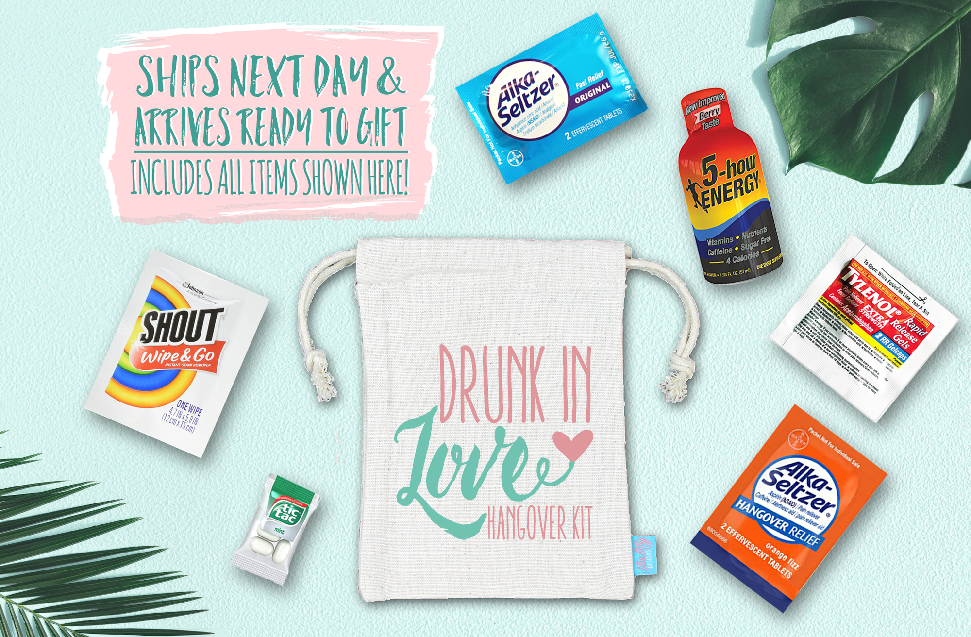 Wedding Hangover Survival Kit with Supplies | Drunk In Love Kit