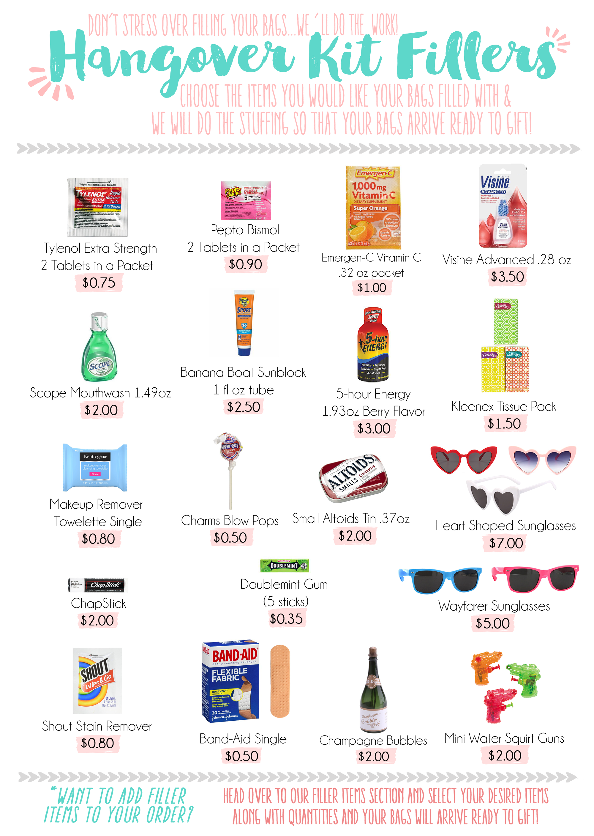 Bachelorette Party Charleston Hangover Kit  | Oh Shit Kit