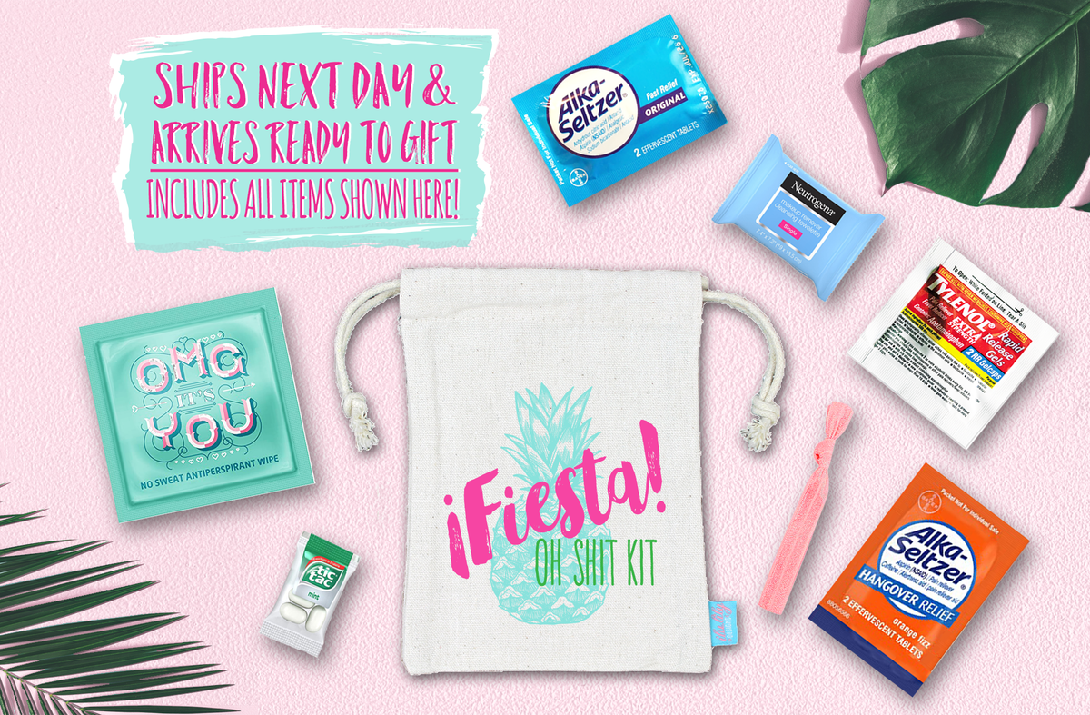 Bachelorette Party Hangover Survival Kit with Supplies |Fiesta Oh Shit Kit