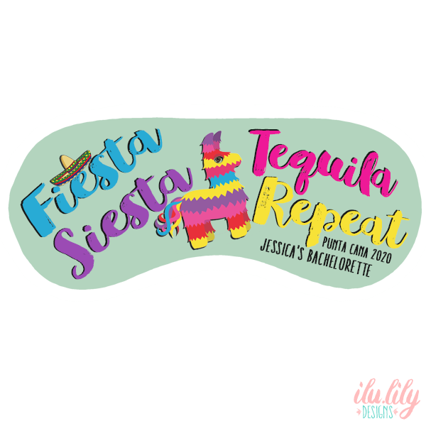 Bachelorette Party Favors Sleep Mask | Personalized Sleep Masks | Pinata Fiesta Siesta Tequila Repeat