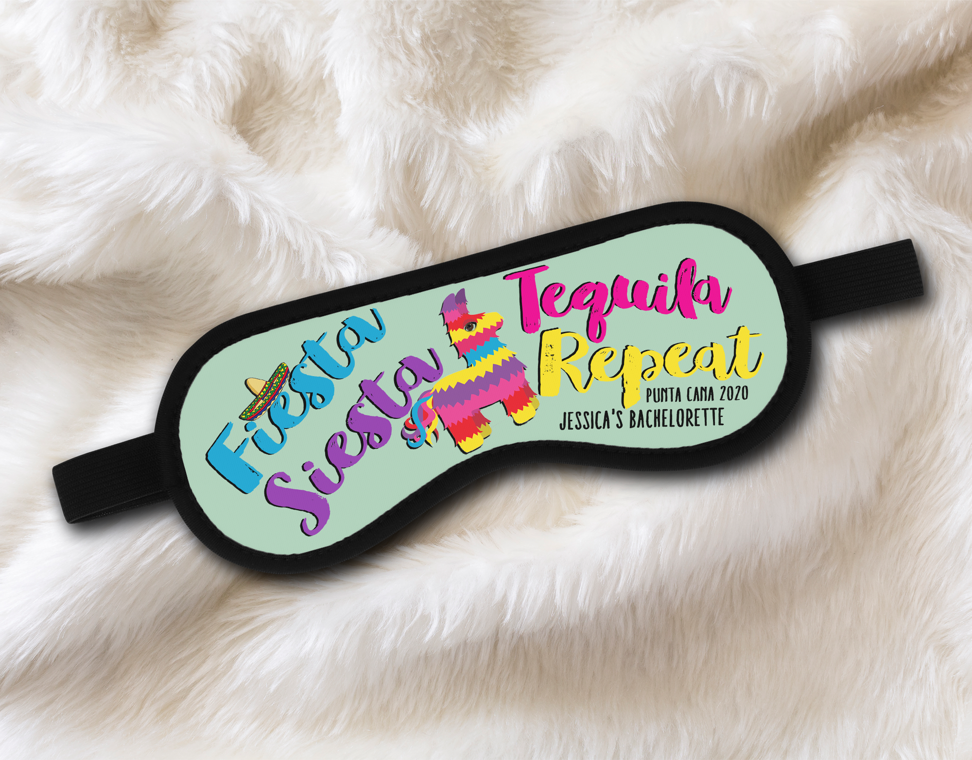 Bachelorette Party Favors Sleep Mask | Personalized Sleep Masks | Pinata Fiesta Siesta Tequila Repeat