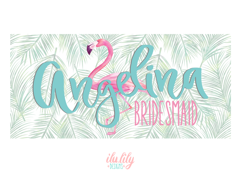 Bridal Party Personalized Beach Towel | Flamingo Bachelorette