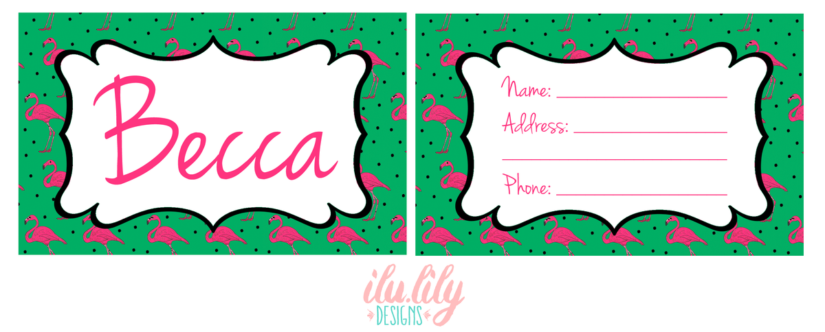 Flamingo Personalized Luggage Tag for Bachelorette Parties by Ilu.Lily