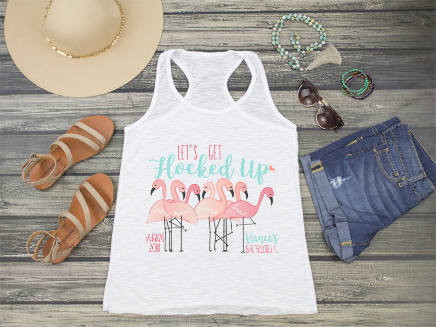 Bachelorette Party Racerback Tank Top | Matching Bachelorette Party Shirts | Let's Get Flocked Up