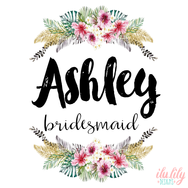 Bridal Party Personalized Water Bottle | Swell Style Water Bottle | Floral Bridesmaid Name