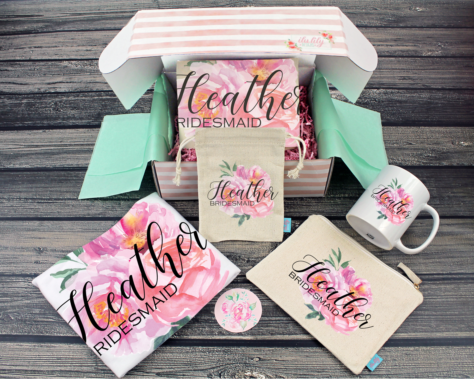 Bridesmaid Proposal Box | Will You Be My Bridesmaid | Floral Watercolor