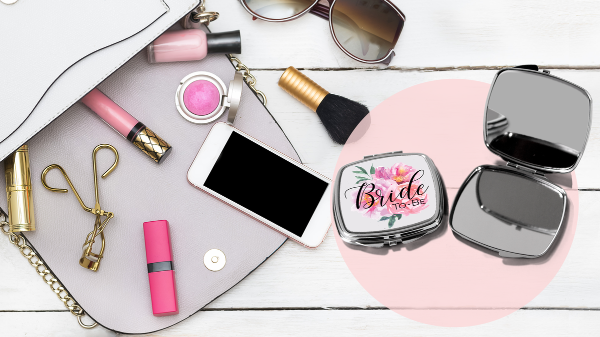 Bridal Party Compact Mirror Favor | Gift for Future Bride | Bride to Be Floral