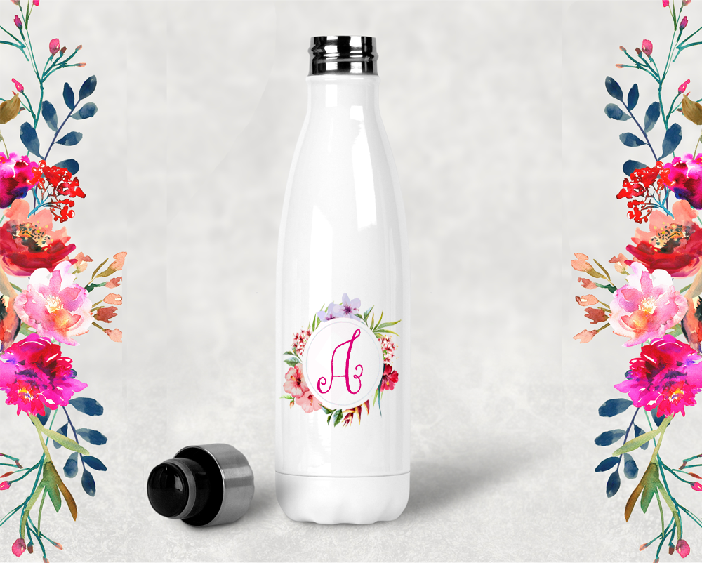 Bridal Party Personalized Water Bottles | Swell Style Water Bottle | Floral Initial