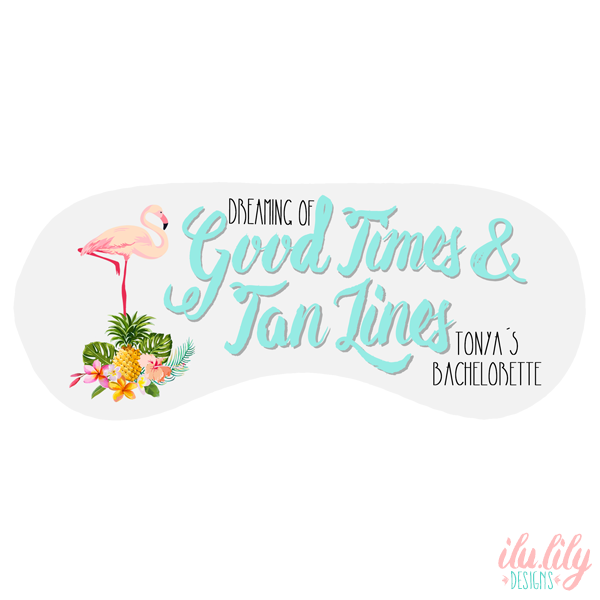 Bachelorette Party Sleep Mask Favors | Flamingo Bachelorette Party | Good Times And Tan Lines