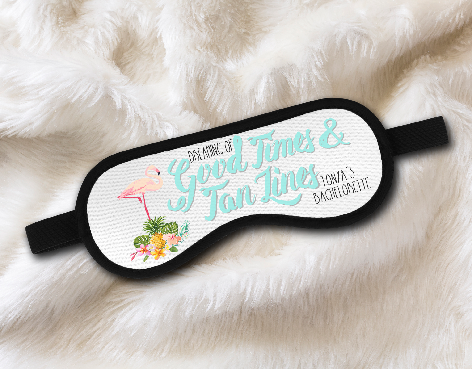 Bachelorette Party Sleep Mask Favors | Flamingo Bachelorette Party | Good Times And Tan Lines