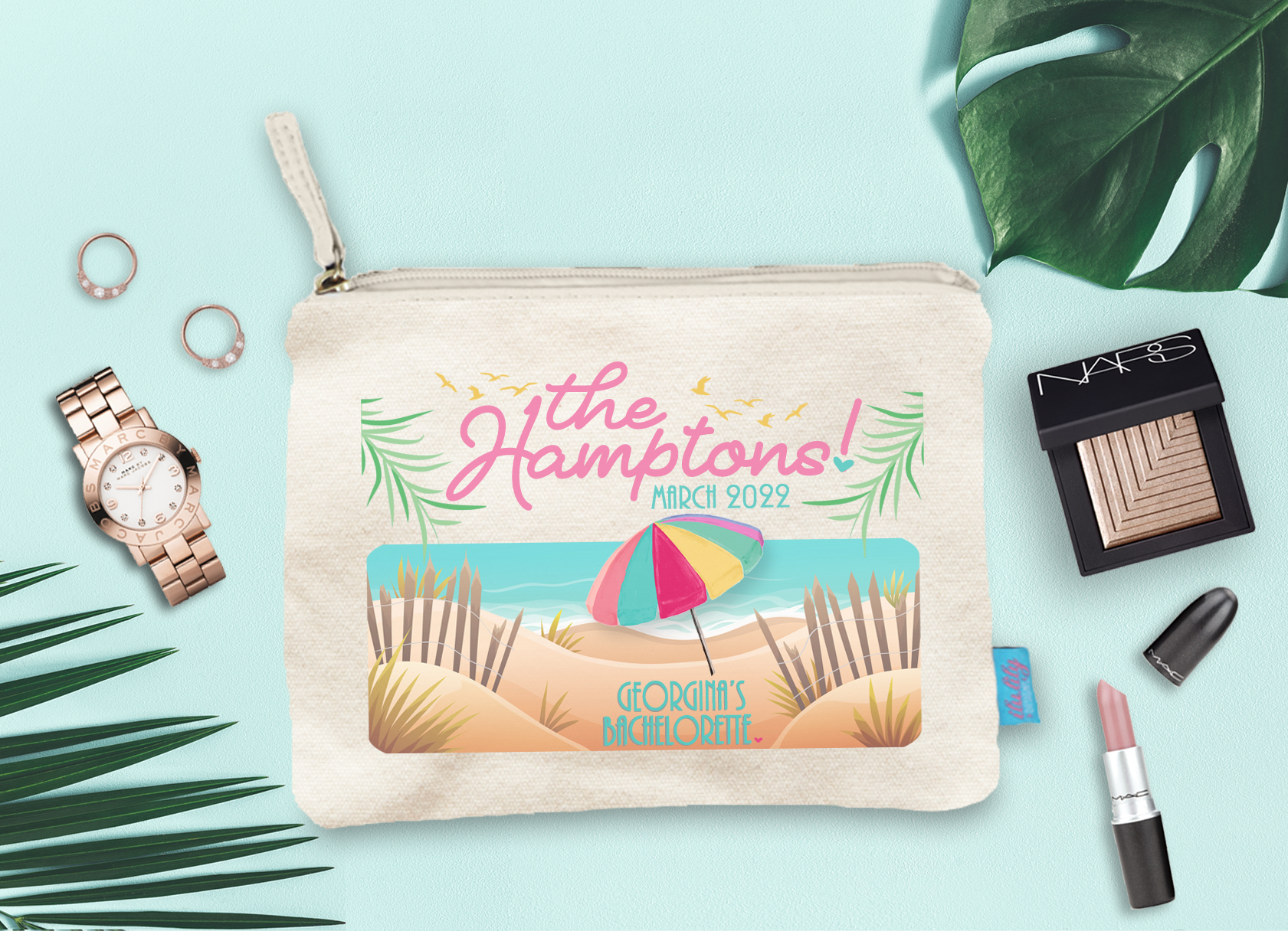 Bachelorette Party Hamptons Cosmetic Bag | Hamptons, New York