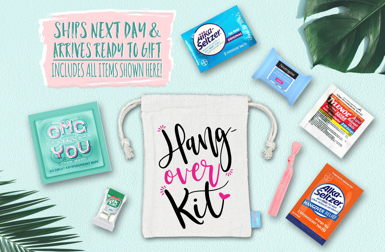 Bachelorette Party Hangover Survival Kit with Supplies |Assembled Oh Shit Kit