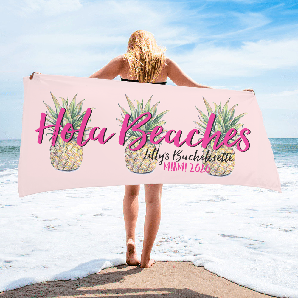 Bachelorette Party Beach Towel | Pineapple Bachelorette | Hola Beaches