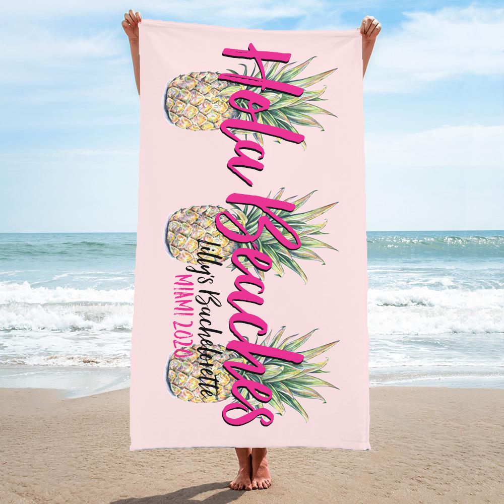 Bachelorette Party Beach Towel | Pineapple Bachelorette | Hola Beaches