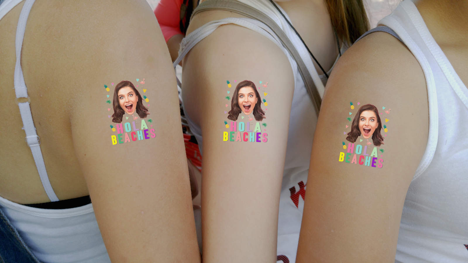 Custom Temporary Tattoo Bachelorette Party Favors | Hola Beaches