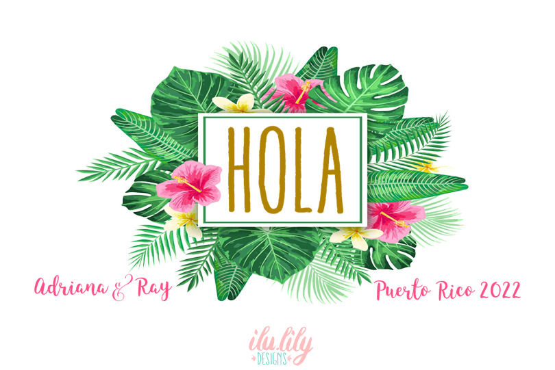 Hola Floral Wedding Welcome Bag | Bienvenidos Destination Wedding Tote Bag Burlap Jute Bag Favor