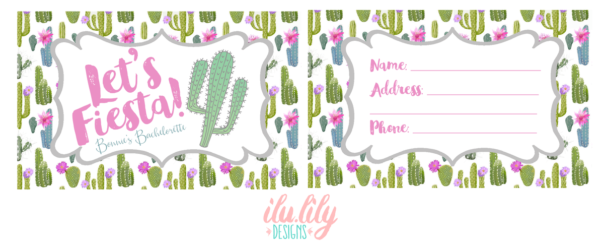 Fiesta Personalized Luggage Tag for Bachelorette Parties by Ilu.Lily