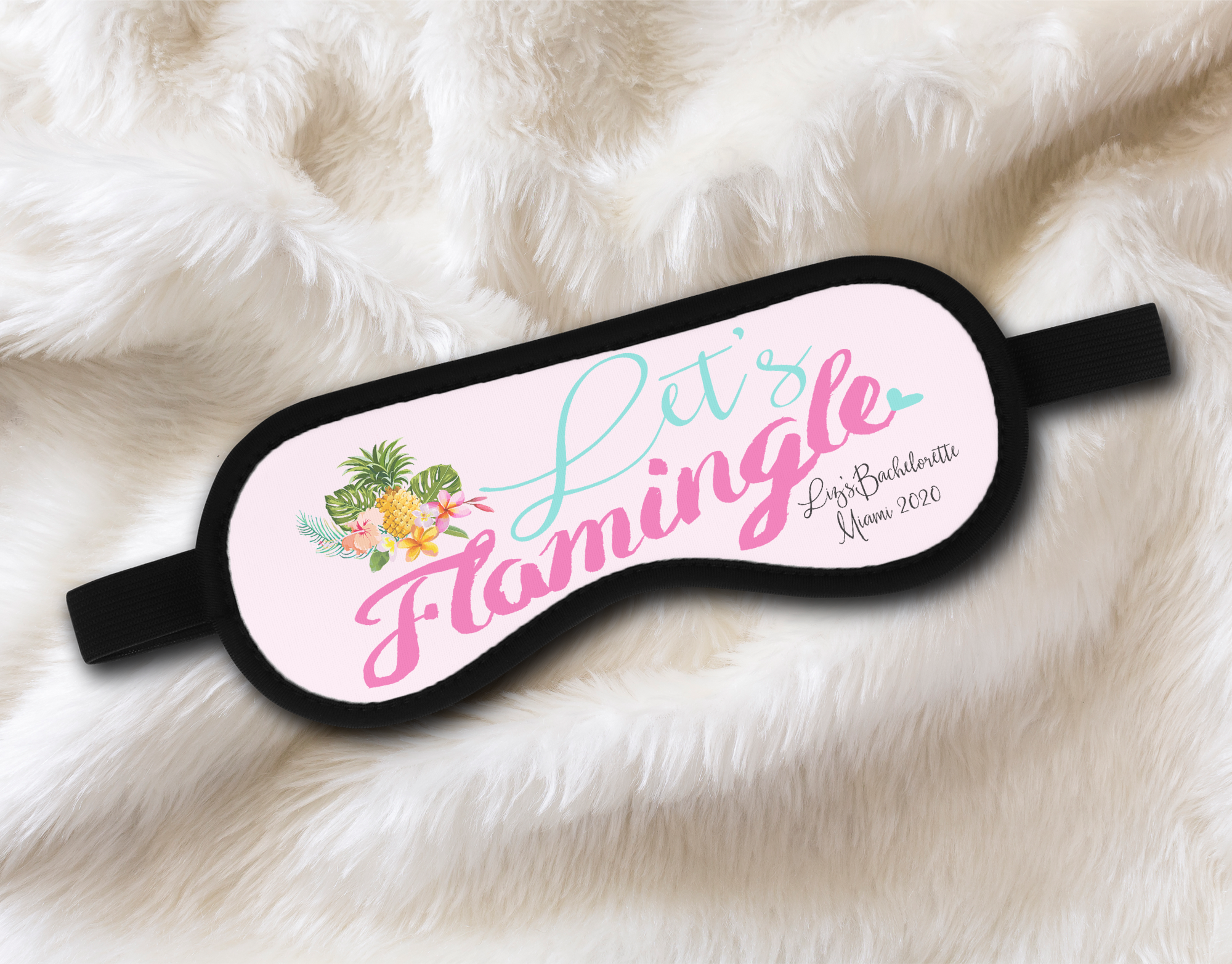 Bachelorette Party Sleep Mask Favors | Flamingo Theme Bachelorette | Let's Flamingle