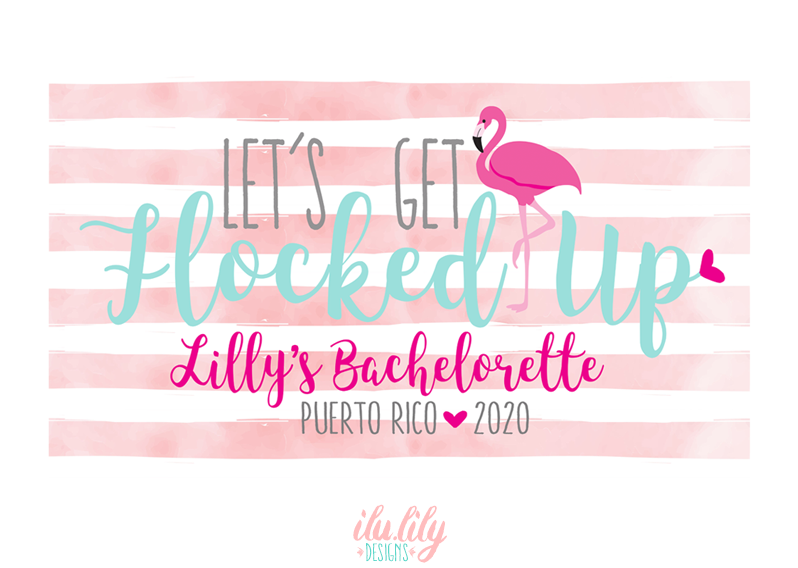 Bachelorette Party Personalized Beach Towel | Flamingo Bachelorette | Let's Get Flocked Up