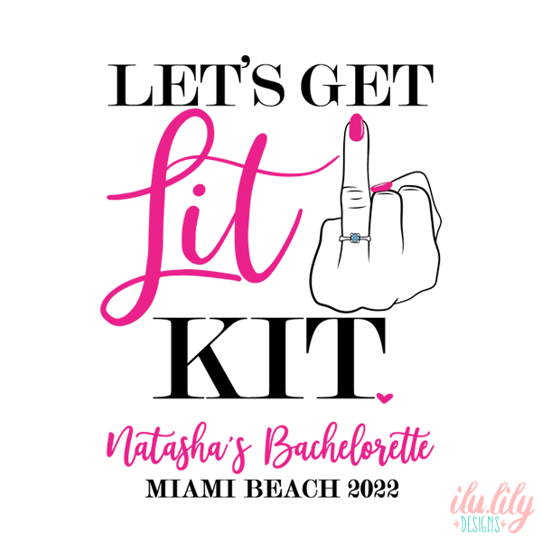 Let's Get Lit Kit | Middle Finger Engagement Ring Bachelorette Party Favor Bag