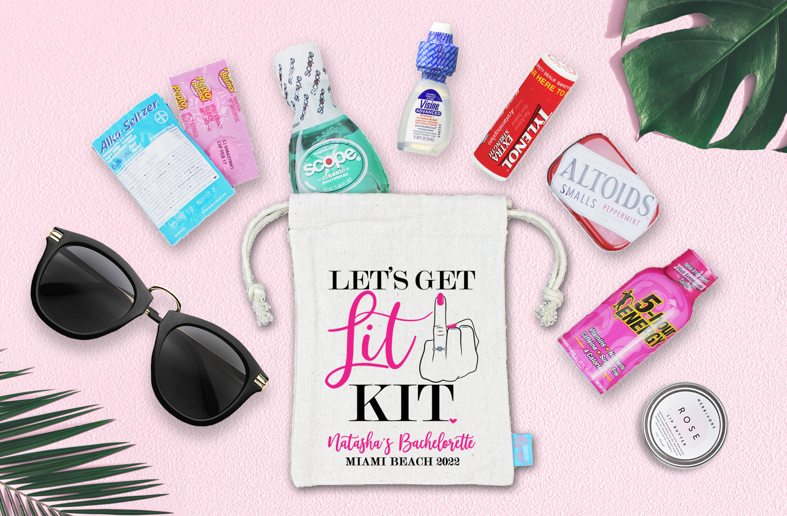 Let's Get Lit Kit | Middle Finger Engagement Ring Bachelorette Party Favor Bag