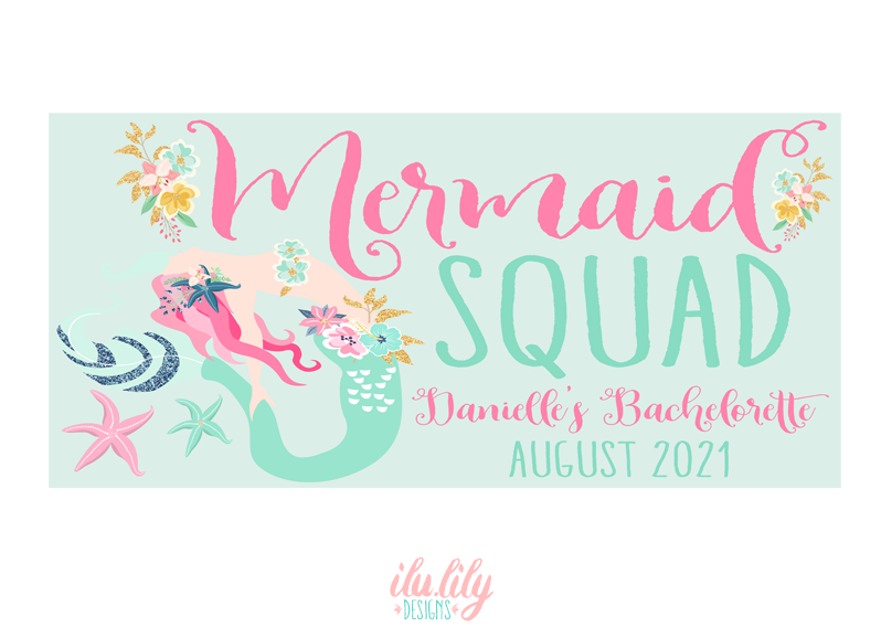 Bachelorette Party Beach Towel | Mermaid Bachelorette | Mermaid Squad