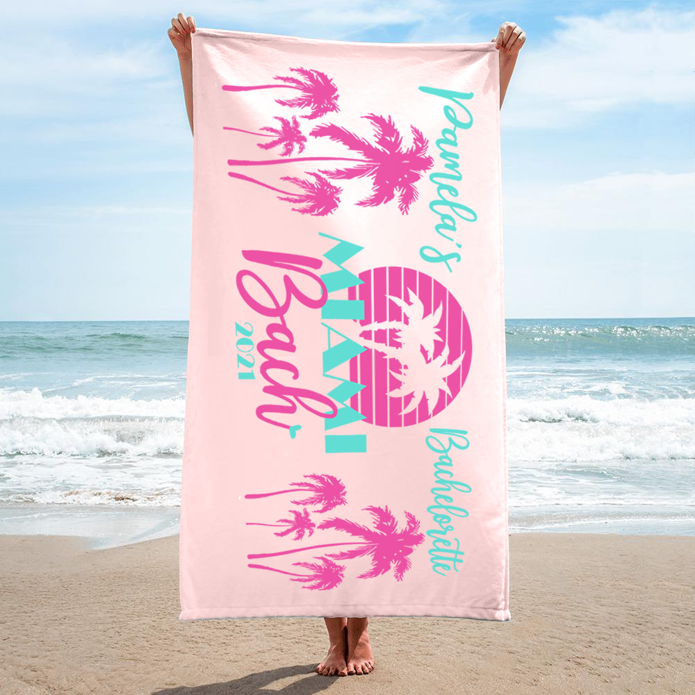 Bridesmaid Towels Personalized Tropical Bachelorette Party Favors