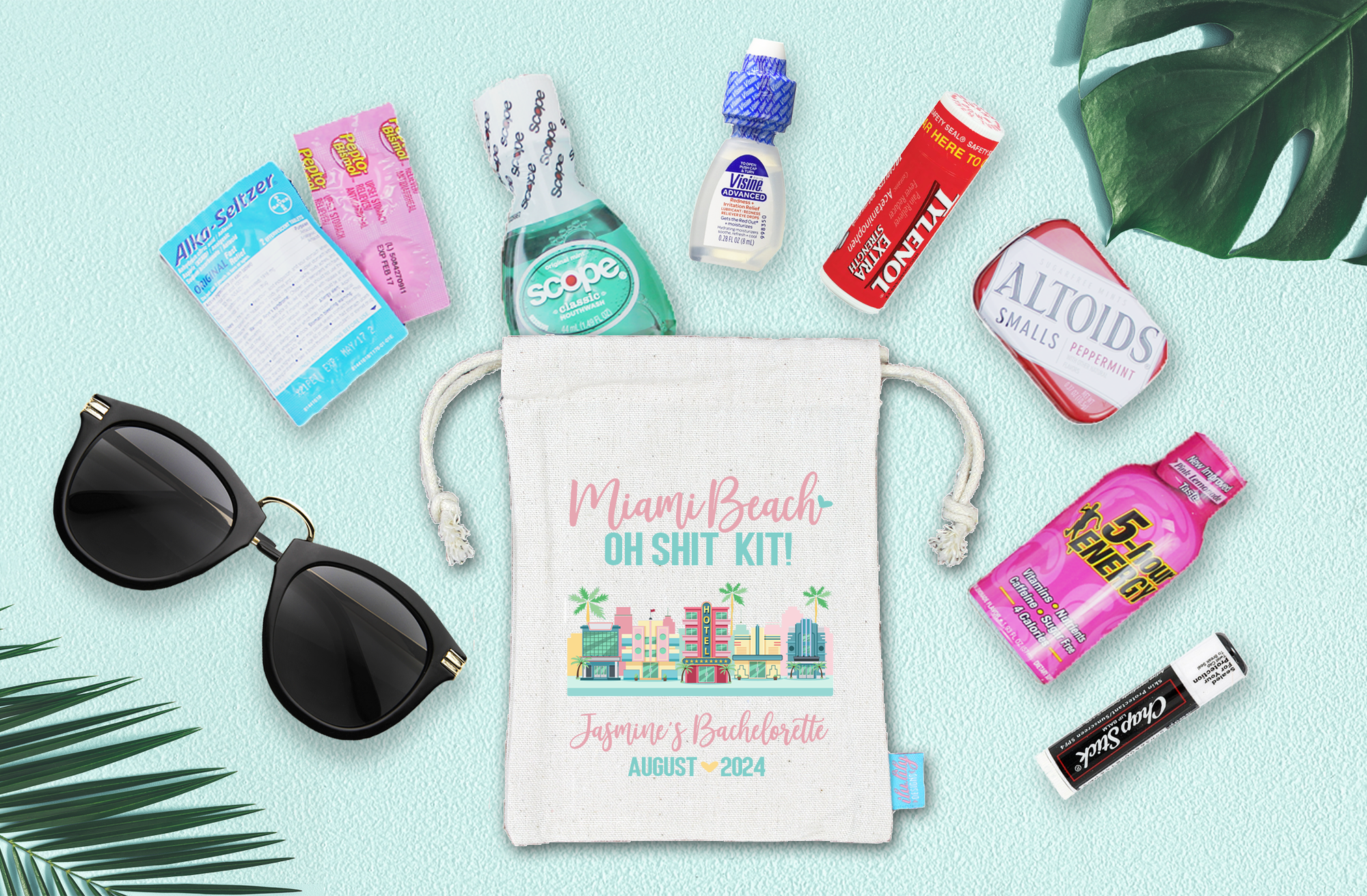 Bachelorette Party Miami Hangover Kit | Miami Beach Survival Kit | Oh Shit Kit